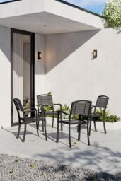 Garden Sanctuary Grey Outdoor Garden Dining Armchairs Set of 4 - thumbnail 1