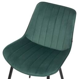 Wyld and Coco Emerald Velvet Armless Dining Chairs Set of 2 - Black Steel Legs in Green - thumbnail 7