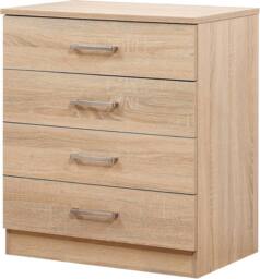 Harmin Sonoma Oak 4 Drawer Chest Bedroom Unit with Premium Handles in Brown - thumbnail 4