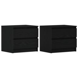 Berkfield Home Nightstands 2 pack Black Oak 50x40x43.5 cm Made from Engineered Wood - thumbnail 6