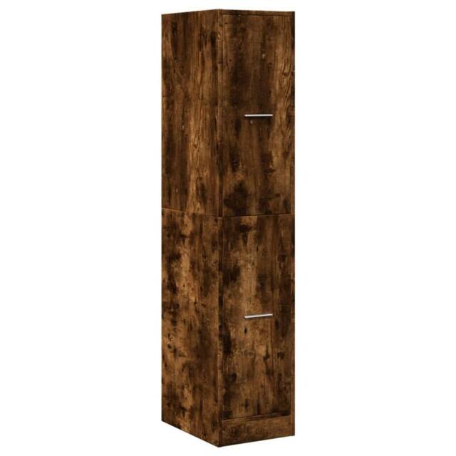 Berkfield Home Elegant Apothecary Cabinet Smoked Oak 30x41x144.5 cm Engineered Wood in Brown - image 1