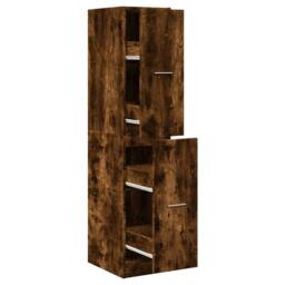 Berkfield Home Elegant Apothecary Cabinet Smoked Oak 30x41x144.5 cm Engineered Wood in Brown - thumbnail 3