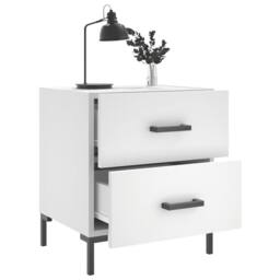 Berkfield Home Bedside Cabinet White 40x35x47.5 cm Engineered Wood - thumbnail 4