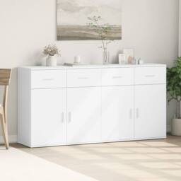 Berkfield Home Sideboards 2 pcs White 79x38x80 cm Engineered Wood - Size: 79 x 38 x 80 cm - thumbnail 3