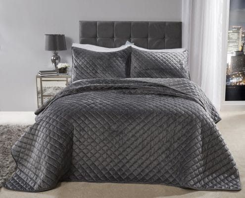 New Edge Blinds Banbury Bedspread in Grey - Size: Double - image 1