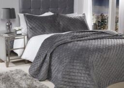 New Edge Blinds Banbury Bedspread in Grey - Size: Double - thumbnail 4