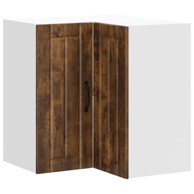 Berkfield Home Kitchen Wall Corner Cabinet Lucca Smoked Oak Engineered Wood in Brown - image 1