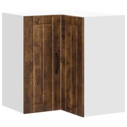 Berkfield Home Kitchen Wall Corner Cabinet Lucca Smoked Oak Engineered Wood in Brown - thumbnail 1