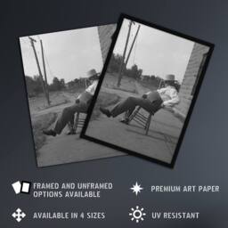 "Artery8 Oklahoma Sheriff in front of jail Lange Wall Art Poster Print in Grey - Size: W18"" x H24""" - thumbnail 2