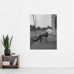 "Artery8 Oklahoma Sheriff in front of jail Lange Wall Art Poster Print in Grey - Size: W18"" x H24""" - thumbnail 4