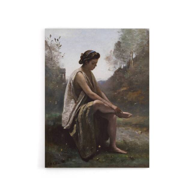 "Artery8 Camille Corot Eurydice Nursing a Serpent Bite Canvas Wall Art Print - Size: W12"" x H16""" - image 1