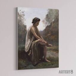 "Artery8 Camille Corot Eurydice Nursing a Serpent Bite Canvas Wall Art Print - Size: W12"" x H16""" - thumbnail 2