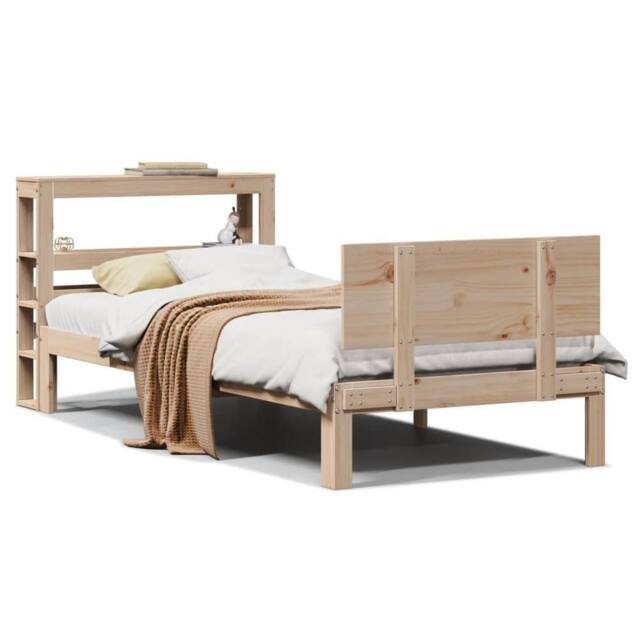 Berkfield Home Bed Frame with Headboard without Mattress 90x200 cm in Light Brown - image 1