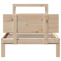 Berkfield Home Bed Frame with Headboard without Mattress 90x200 cm in Light Brown - thumbnail 4