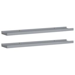 Berkfield Home Picture Frame Ledge Shelves 2 pcs Grey 80x9x3 cm MDF - Size: 80 x 9 x 3 cm - thumbnail 2