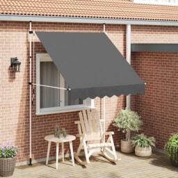 Berkfield Home Manual Retractable Awning 200 cm Anthracite in Charcoal - thumbnail 2