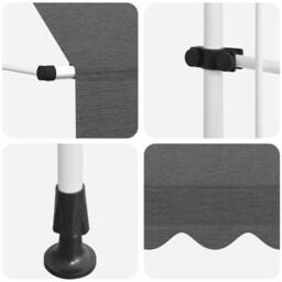 Berkfield Home Manual Retractable Awning 200 cm Anthracite in Charcoal - thumbnail 7