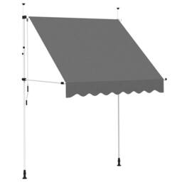 Berkfield Home Manual Retractable Awning 200 cm Anthracite in Charcoal - thumbnail 3