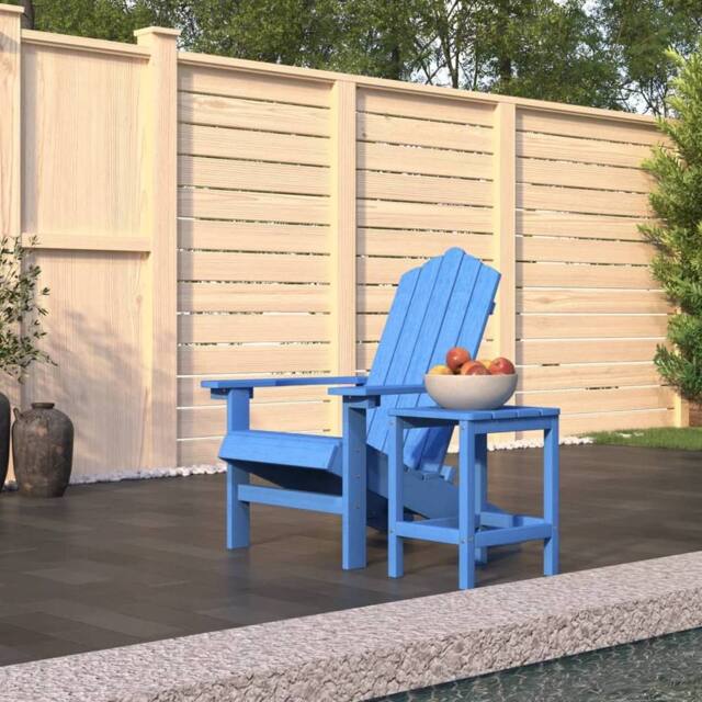 Berkfield Home Garden Adirondack Chair with Table HDPE Aqua Blue - image 1