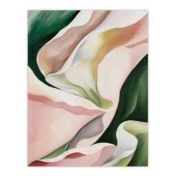 "Artery8 Fabric Folds Pink Green Abstract Watercolour Wall Art Print - Size: W24"" x H32""" - thumbnail 1
