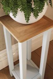 FWStyle Painted Linen Tall Side Table Ready Assembled in Nude - thumbnail 3