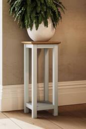 FWStyle Painted Linen Tall Side Table Ready Assembled in Nude - thumbnail 1