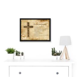 Artery8 Ten 10 Commandments Cross Christian Quote A4 Artwork Framed Wall Art Print in Black - thumbnail 2