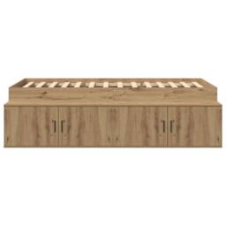 Berkfield Home Storage Bed Frame Artisan Oak 90x200 cm in Brown - thumbnail 6