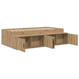 Berkfield Home Storage Bed Frame Artisan Oak 90x200 cm in Brown - thumbnail 5
