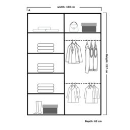 Sliding Wardrobes 4U Curved Mirror Sliding Door Wardrobe 180cm X 217cm in Black - Size: 180 cm X 217 cm - thumbnail 4