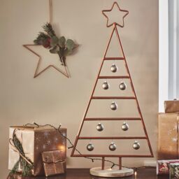 Ivyline Copper Christmas Tree with Star Iron H71Cm W35Cm D15Cm - Premium Quality - On Trend Design - thumbnail 1