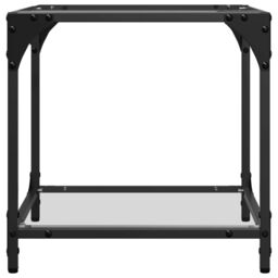 Berkfield Home Coffee Table with Transparent Glass Top 40x40x40 cm Steel in Black - Size: 40 x 40 x 40 cm - thumbnail 5