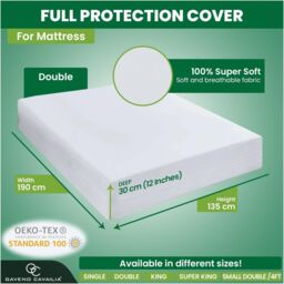 GAVENO CAVAILIA Encasement Mattress Protector in White - Size: Super King - thumbnail 6