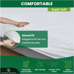 GAVENO CAVAILIA Encasement Mattress Protector in White - Size: Super King - thumbnail 5