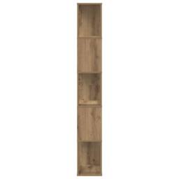 Berkfield Home Decorative Bookcase 5-Tier Artisian Oak 45x23.5x162.5 cm Engineer in Brown - thumbnail 4