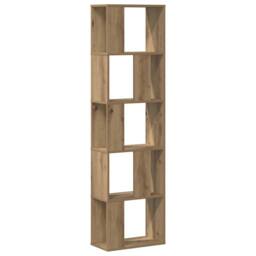 Berkfield Home Decorative Bookcase 5-Tier Artisian Oak 45x23.5x162.5 cm Engineer in Brown - thumbnail 3