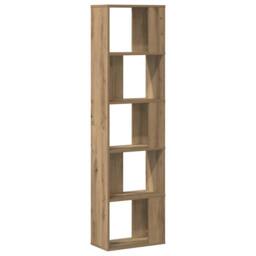 Berkfield Home Decorative Bookcase 5-Tier Artisian Oak 45x23.5x162.5 cm Engineer in Brown - thumbnail 5