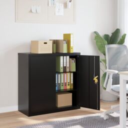 Berkfield Home File Cabinet Black 90x40x90 cm Steel - Size: 90 x 40 x 90 cm - thumbnail 1
