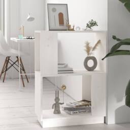 Berkfield Home Book Cabinet/Room Divider White 51x25x70 cm Solid Wood Pine - Size: 51 x 25 x 70 cm - thumbnail 2