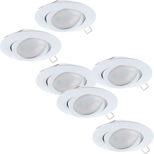 Loops 2 PACK 3 PACK Flush Ceiling Downlight White Aluminium Round Spotlight 5W GU10 - image 1