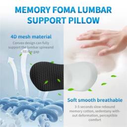 Nordara Memory Foam Lumbar Support Pillow for Car & Travel in Black - thumbnail 1