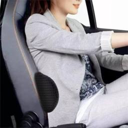 Nordara Memory Foam Lumbar Support Pillow for Car & Travel in Black - thumbnail 4