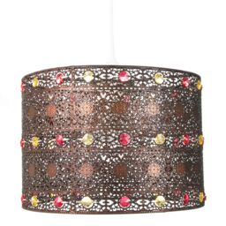 Happy Homewares Antique Acrylic Gem Moroccan Style Chandelier Pendant Light Shade in Bronze