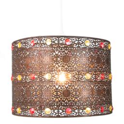 Happy Homewares Antique Acrylic Gem Moroccan Style Chandelier Pendant Light Shade in Bronze - thumbnail 2