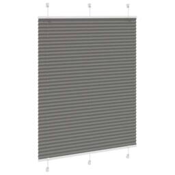 Berkfield Home Pleated Blind Anthracite 105x100 cm Fabric Width 104.4 cm Polyester in Dark Grey - thumbnail 1