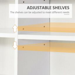 HOMCOM CD DVD Media Storage Shelves Display Shelf Racks Wooden Frame in White - thumbnail 5