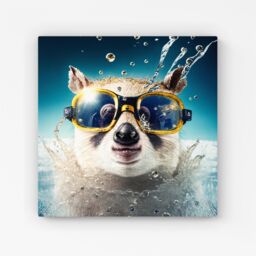 "Warren Reed - Designer Dormouse With Glasses Splashart Canvas in Brown - Size: W30"" x H30""" - thumbnail 1