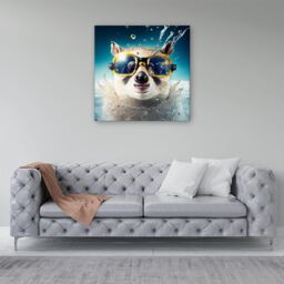 "Warren Reed - Designer Dormouse With Glasses Splashart Canvas in Brown - Size: W30"" x H30""" - thumbnail 4