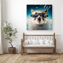 "Warren Reed - Designer Dormouse With Glasses Splashart Canvas in Brown - Size: W30"" x H30""" - thumbnail 3