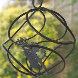 Poppyforge Fairy Catcher With Sitting Fairy - Hanging Ornament - Steel - Black - thumbnail 2